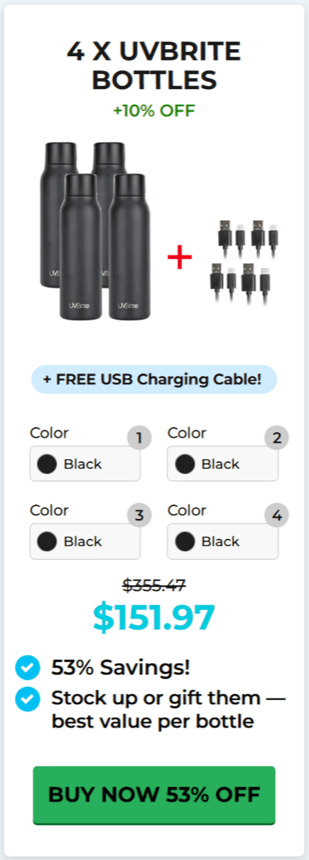 UVBrite Smart Bottle offer price 